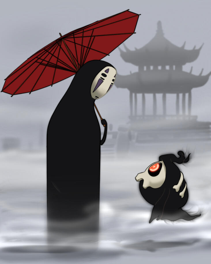 Kaonashi and Duskull (Ghibli/PKMN crossover)